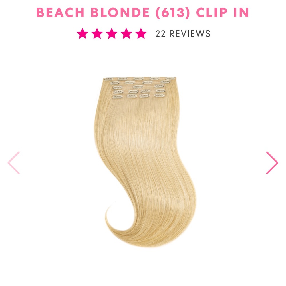 Glam Seamless invisible clips (7) 22” 100 % Remy
